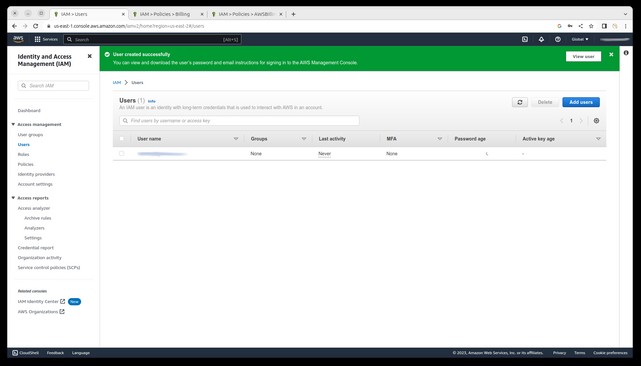 IAM User Created