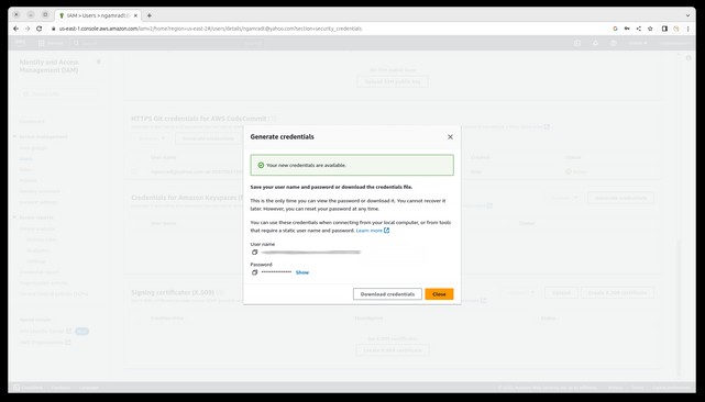 IAM CodeCommit Credentials Ready