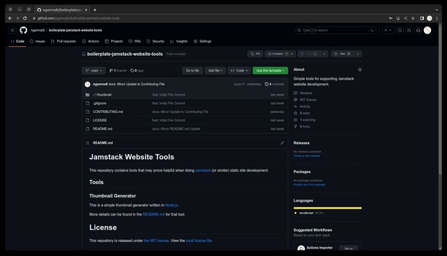 GitHub Jamstack Website Tools