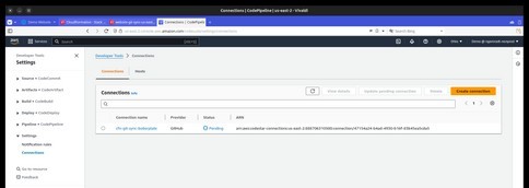 AWS CodeStar Connection is Pending
