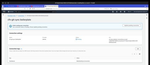 AWS CodeStar Connection Settings